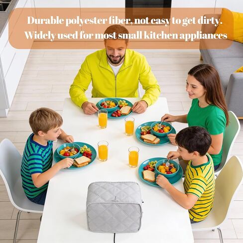 2 Slice Toaster Cover, Quilted Toaster Dust Cover with Perfect Fit for Most Models, Breathable Polyester Fabric, Easy to Clean (Gray, 1 Pack) in Kuwait