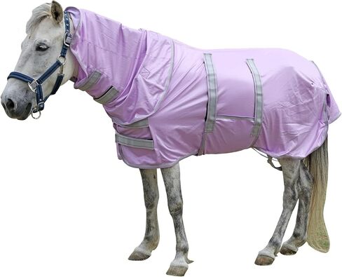 LEAFOREST Miniature Pony Horse Fly Sheet - with Neck Cover & Belly Band Breathable Mesh UV Protection Summer Sheets for Mini Horses Foal Yearling Donkey Violet 60 inches in Kuwait
