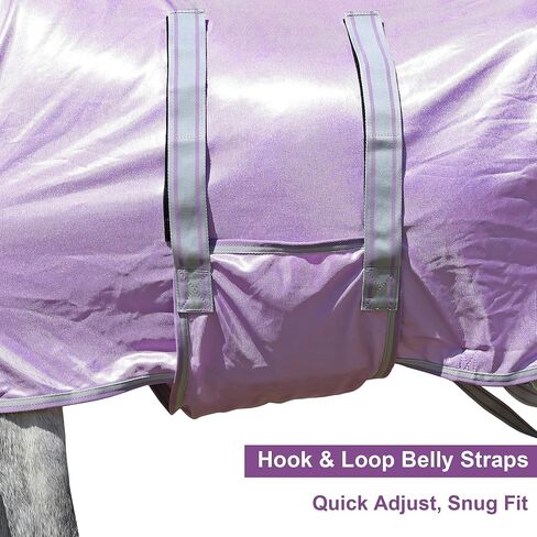 LEAFOREST Miniature Pony Horse Fly Sheet - with Neck Cover & Belly Band Breathable Mesh UV Protection Summer Sheets for Mini Horses Foal Yearling Donkey Violet 60 inches in Kuwait