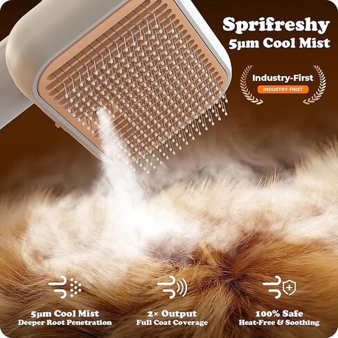Rorhxia Steam Dog Brush for Shedding [Skin Friendly, Self Cleaning, 1*Shampoo, IPX7 Waterproof] Pet Pro Grooming Tool for Dog & Cat, Short/Long Hair, Poodle, Doodle, Bulldog, Golden, Labrador etc. in Kuwait