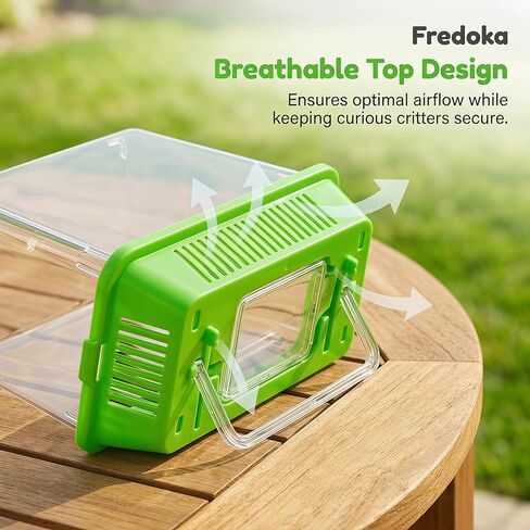 Angoily Turtle Tank, 0.4 Gal Portable Plastic Handheld Mini Fish Tanks Clear Reptile Habitat Carrier Catch and Release Aquarium Small Pet Aquarium with Handle for Travel and Home Use, Bug Cage Beach in Kuwait
