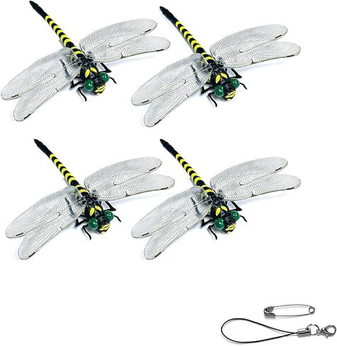 4PCS Dragonfly Clip, 3D Fake Dragonfly Clips to Keep B ugs Away,Artificial Dragon Fly for Deer and Horse,Fly Scare Devices for Indoor Outdoor in Kuwait