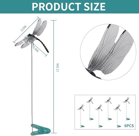 6 Pack Dragonfly Hat Clip -Realistic Fake Dragonfly Repelling Products-Essential companions for travel and outdoor activities in Kuwait