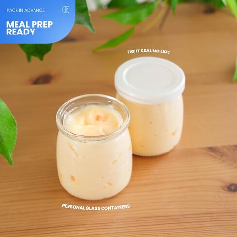 Automatic Yogurt Maker | 12 Glass Jars 180ml, Digital Timer & Temp Control | Stainless Steel Greek Yogurt Machine with Auto Shut-Off for Homemade Healthy Probiotic Snacks in Kuwait