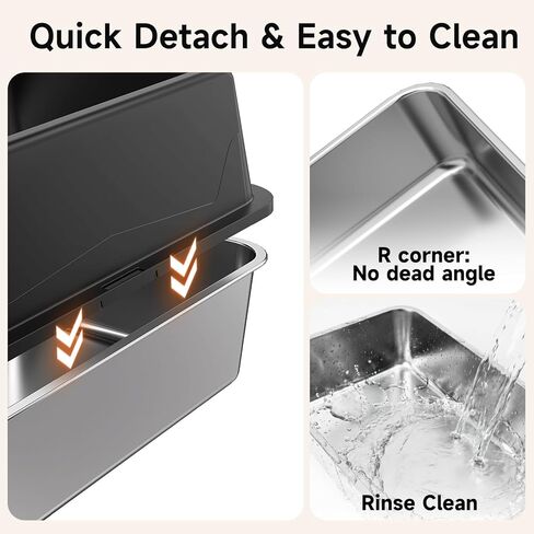 2 Pack XL Stainless Steel Litter Box with High Sides Shield for Multi Cat, Extra Large Tall Wall Open Top Deep Metal Pan for Big Cats, Anti-Leak Non-Stick Odor Control, 2 Scoops Included, Black in Kuwait