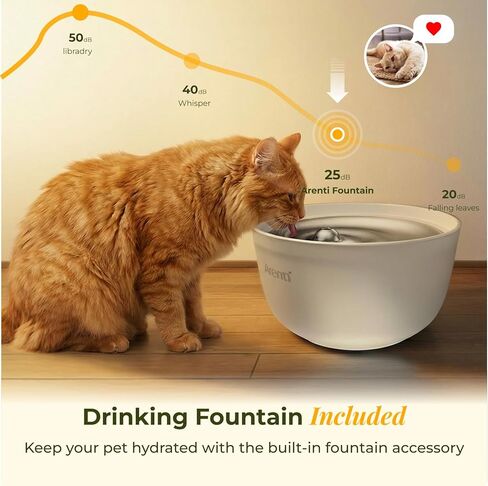 ARENTI Automatic Cat Feeder and Water Dispenser with Camera, 2K Adjustable View & Invisible Privacy Mode, 4.5L Cat Food Dispenser Fountain Combo, 5G/2.4G WiFi, 2-Way Audio, AI Alerts, Battery Backup in Kuwait