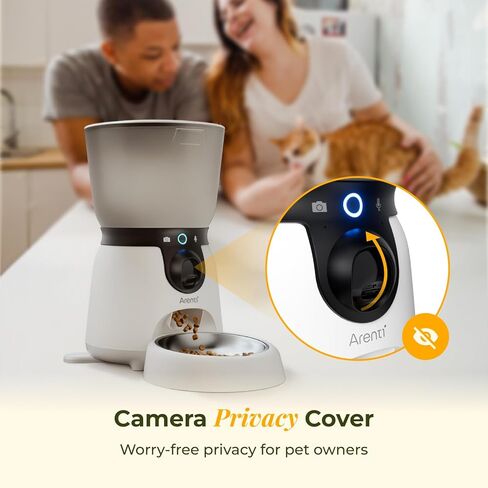 ARENTI Automatic Cat Feeder and Water Dispenser with Camera, 2K Adjustable View & Invisible Privacy Mode, 4.5L Cat Food Dispenser Fountain Combo, 5G/2.4G WiFi, 2-Way Audio, AI Alerts, Battery Backup in Kuwait
