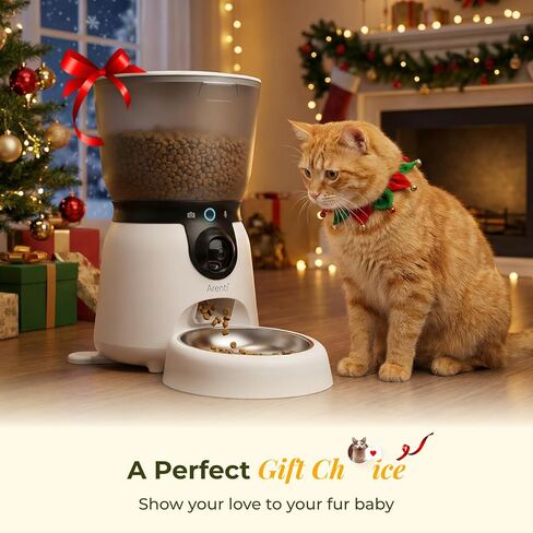 ARENTI Automatic Cat Feeder and Water Dispenser with Camera, 2K Adjustable View & Invisible Privacy Mode, 4.5L Cat Food Dispenser Fountain Combo, 5G/2.4G WiFi, 2-Way Audio, AI Alerts, Battery Backup in Kuwait