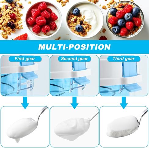 Greek Yogurt Strainer with Lid, Yogurt Maker, Ultra Fine Mesh Nylon Yoghur-t Filter Separator for Home Made Velvety Greek Yogur-t, 450g Capacity Spring Pressurization(COLOR:Blue) in Kuwait