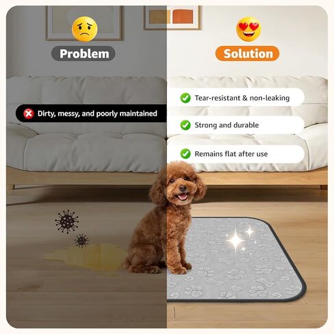 LOOBANI 2 Packs Extra Large Washable Pee Pads for Dogs 48"x48", Non-Slip Reusable Dog Mat, Super Absorbent Whelping Pads, Leak-Proof Dog Playpen Mat for Floor, Bed, Incontinence, Housebreak,Gray in Kuwait