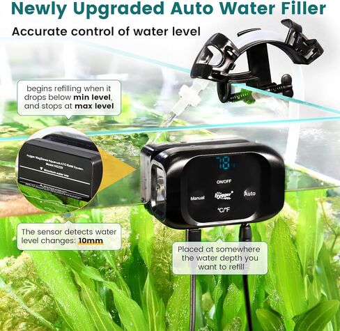 hygger Intelligent Auto Top Off System, Saltwater Aquarium ATO Water Level Refill Controller Kit for Reef Breeders and Freshwater Tank Supplies in Kuwait