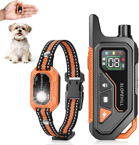 SLOPEHILL Mini Shock Collar for Small Dogs 5-30lbs, 4200FT Dog Training Collar with Remote,IPX8 Waterproof E-Collar Features Beep,Vibration,Shock,Light,No Shock Modes,Security Lock,Pink in Kuwait