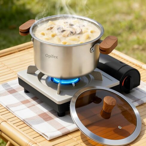 Stainless Steel Deep Fryer Pot with Basket,3.0L Stockpot for Home Use Frying, Pasta, Soup & Stews, 304 Stainless Steel, Glass Lid, Strainer Basket for All Stovetops in Kuwait