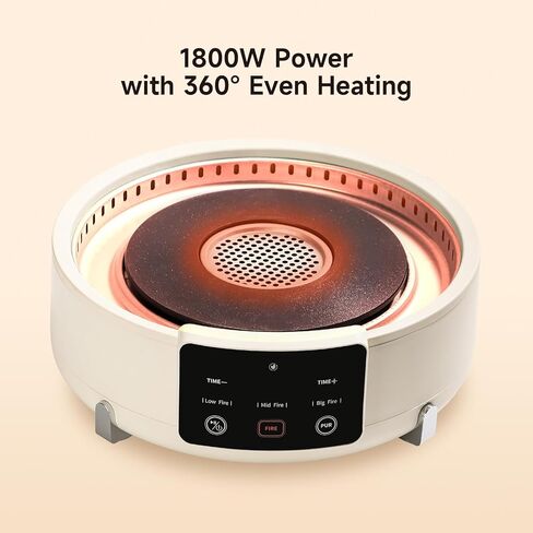 وعاء تسخين كهربائي Joydeem 5.8QT/5.5L مع مقسم، مروحة عادم مدمجة مع فلتر كربون نشط، وعاء شابو شابو ثنائي النكهة غير لاصق، تحكم باللمس 1800 واط، DHG-B550 in Kuwait
