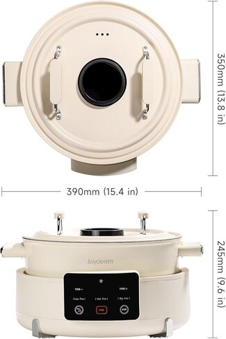 وعاء تسخين كهربائي Joydeem 5.8QT/5.5L مع مقسم، مروحة عادم مدمجة مع فلتر كربون نشط، وعاء شابو شابو ثنائي النكهة غير لاصق، تحكم باللمس 1800 واط، DHG-B550 in Kuwait