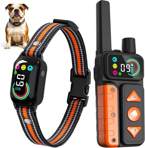 2-in-1 Dog Bark & Shock Collar, Dog Training Collar with 4 Training Modes Beep/Vibration/Shock/no Shock, 3300FT Remote, IPX7 Waterproof E Collars with AI Anti Barking for Small Medium Large Dog in Kuwait