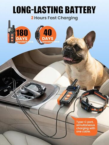 2-in-1 Dog Bark & Shock Collar, Dog Training Collar with 4 Training Modes Beep/Vibration/Shock/no Shock, 3300FT Remote, IPX7 Waterproof E Collars with AI Anti Barking for Small Medium Large Dog in Kuwait