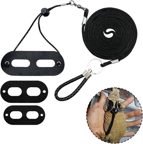 3 Pieces Reptile Leash Bearded Dragon Harness Lizard Leash Rope Accessories Soft Nylon Flexible Structure Suitable for Training Walking in Kuwait