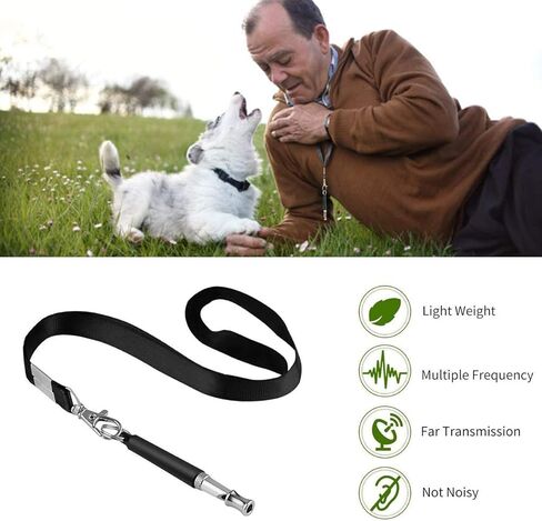 Dog Whistle - Stop Barking Neighbors Dog, Ultra-Wide Frequency Ultrasonic Silent Dog Whistle for Dog, 2 Pack Professional Recall Dog Training Whistles in Kuwait