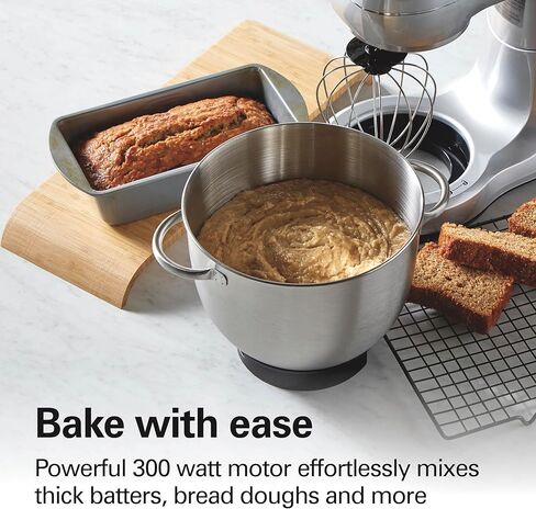 Hamilton Beach Stand Mixer with 4 Quart Stainless Steel Bowl, 7 Speeds, 300 Watt Motor, Silver, R63392 (Renewed) in Kuwait