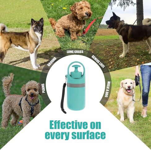 Pooper Scooper for Small Dogs, Portable No‑Touch Waste Picker with Built‑In Bag Dispenser 1 Roll 15PCS Bags, One‑Handed Claw Grabber, Leak‑Resistant Storage for Small & Medium Dogs, Cats & Small Pets in Kuwait