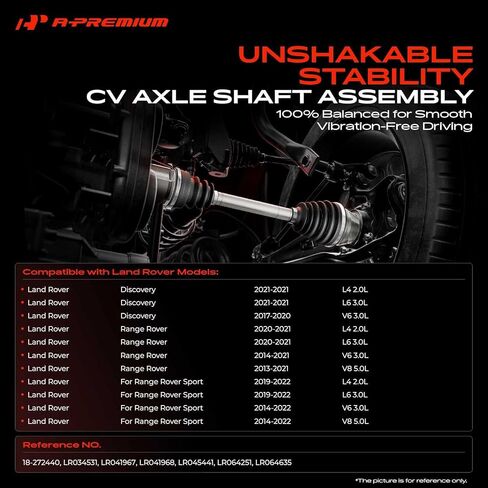 A-Premium CV Axle Shaft Assembly Compatible with Land Rover Discovery 2017-2021, Range Rover 2013-2021, Range Rover Sport 2014-2022, Front Left Driver Side, Replace# LR034532, LR041969 in Saudi Arabia