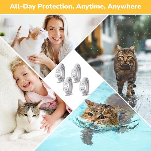 4 Pack Natural Flea Collar for Cats,Cat Flea and Tick Treatment,32 Months Protection Flea and Tick Prevention for Cats,Waterproof Cat Flea Collar,Adjustable Cat Flea and Tick for Kittens & Adult Cat in Kuwait