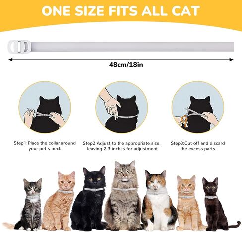 4 Pack Natural Flea Collar for Cats,Cat Flea and Tick Treatment,32 Months Protection Flea and Tick Prevention for Cats,Waterproof Cat Flea Collar,Adjustable Cat Flea and Tick for Kittens & Adult Cat in Kuwait