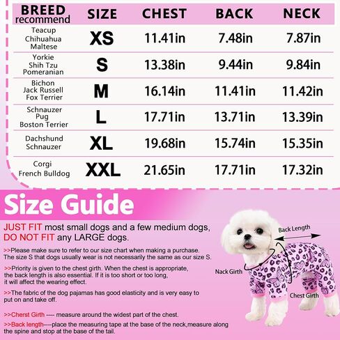 Dog Summer Pajamas Onesie Soft Breathable Puppy Jumpsuit Lightweight Dog Clothes for Small Medium Dogs Cat Pet Clothes(Pink Leopard, Medium) in Kuwait