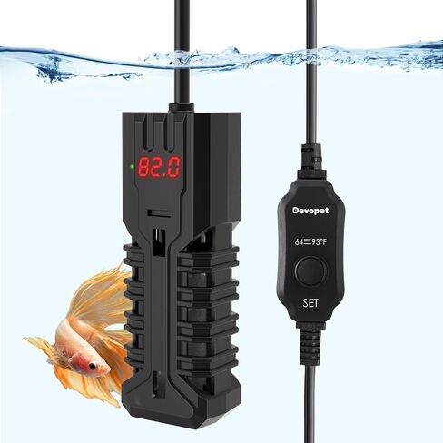 200W Aquarium Heater, Adjustable Fish Tank Heater, with Digital Display, Overheat Protection & Dry Run Protection, for 20-40 Gallon Water in Kuwait