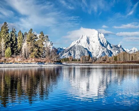Oxbow Bend Reflection، جراند تيتون، جاكسون هول، وايومنغ - طباعة/قماش/أكريليك/معدن in Kuwait