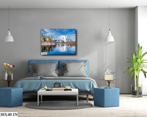 Oxbow Bend Reflection، جراند تيتون، جاكسون هول، وايومنغ - طباعة/قماش/أكريليك/معدن in Kuwait
