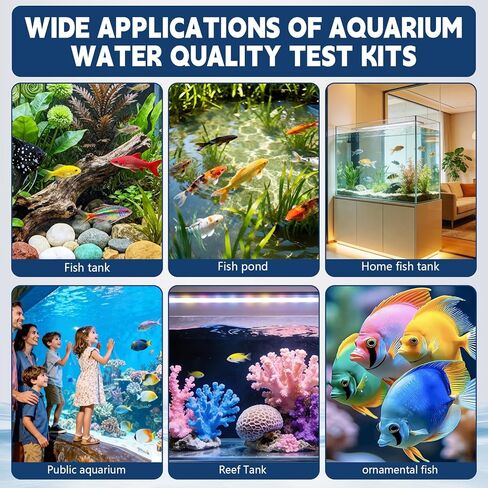 9 in 1 Aquarium Test Strips, 100 Count, Fish Tank Water Test Kit for Freshwater & Saltwater, Tests Nitrate, Nitrite, pH, KH, Total Alkalinity, Hardness, Free Chlorine, Copper & Phosphate in Kuwait