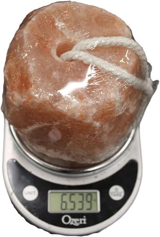 Natural Pink Himalayan Lick-on-Salt | 5.8 to 6.8 Lbs (2 Pack) | Salt Block for Horses, Cows, and Livestock | Mineral Rich Trace Elements, Weather Resistant Supplement with Rope in Kuwait
