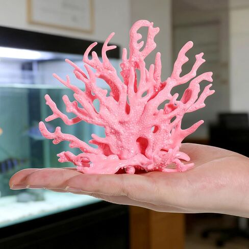 Artificial Coral Reef Decor Pink Aquarium Decor 2 PCS Pink Fake Coral, Corals Decors for Fish Tank Aquarium Corals Decoration 12.8x5.4x11.1cm in Kuwait