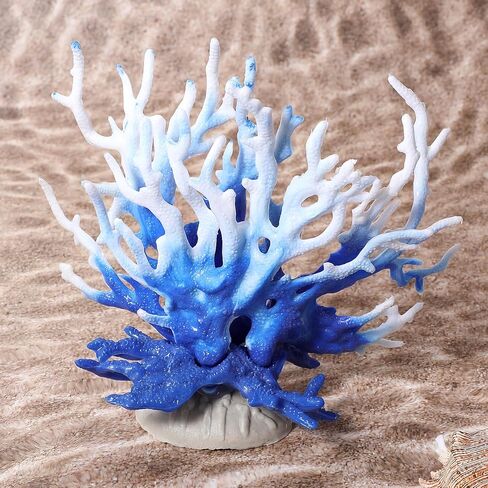 Fish Tank Fake Coral, Artificial Aquarium Coral Ornament, Aquarium Decor Plastic Plant Small, Multi-Purpose Simulation Water Grass, Faux Aquariums Ornament, Blue in Kuwait