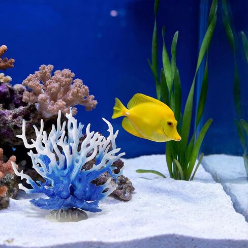Fish Tank Fake Coral, Artificial Aquarium Coral Ornament, Aquarium Decor Plastic Plant Small, Multi-Purpose Simulation Water Grass, Faux Aquariums Ornament, Blue in Kuwait