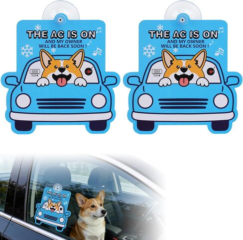 Visible Car Window Suction Cup Signs,2-Pack Double-Sided Pet Mode Indicators, Must-Have Car Accessory for Dog Owners in Kuwait