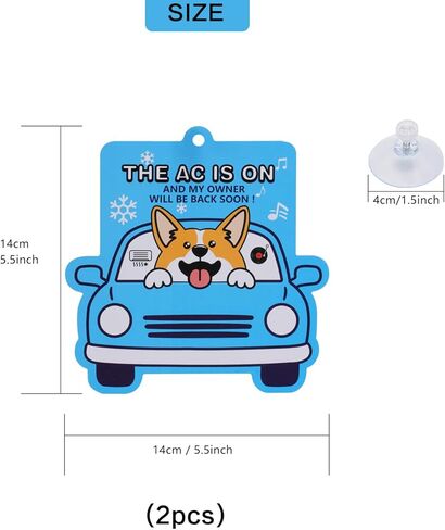 Visible Car Window Suction Cup Signs,2-Pack Double-Sided Pet Mode Indicators, Must-Have Car Accessory for Dog Owners in Kuwait