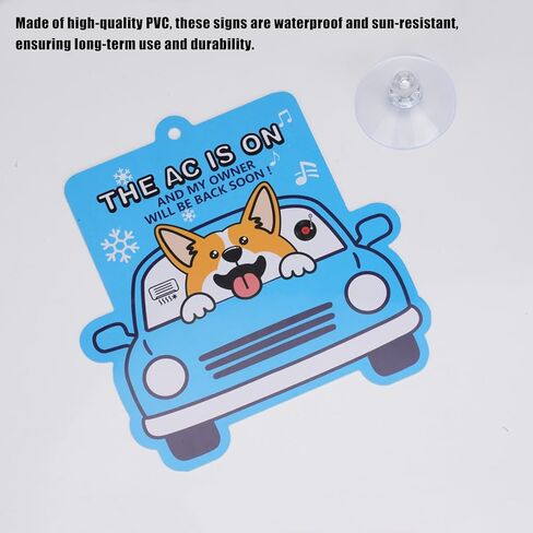 Visible Car Window Suction Cup Signs,2-Pack Double-Sided Pet Mode Indicators, Must-Have Car Accessory for Dog Owners in Kuwait
