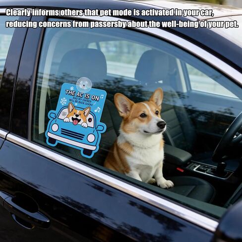 Visible Car Window Suction Cup Signs,2-Pack Double-Sided Pet Mode Indicators, Must-Have Car Accessory for Dog Owners in Kuwait