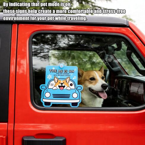 Visible Car Window Suction Cup Signs,2-Pack Double-Sided Pet Mode Indicators, Must-Have Car Accessory for Dog Owners in Kuwait