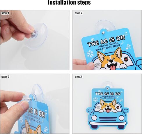 Visible Car Window Suction Cup Signs,2-Pack Double-Sided Pet Mode Indicators, Must-Have Car Accessory for Dog Owners in Kuwait