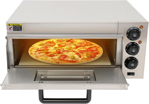1800W Electric Pizza Oven Indoor Commercial Pizza Oven Countertop Pizza Maker Multipurpose Indoor Pizza Machine for Home Restaurants Bakeries – Adjustable Temp (122-662°F）-Makes 16 inch Pizzas in Kuwait
