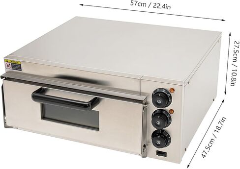 1800W Electric Pizza Oven Indoor Commercial Pizza Oven Countertop Pizza Maker Multipurpose Indoor Pizza Machine for Home Restaurants Bakeries – Adjustable Temp (122-662°F）-Makes 16 inch Pizzas in Kuwait