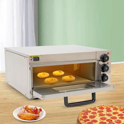 1800W Electric Pizza Oven Indoor Commercial Pizza Oven Countertop Pizza Maker Multipurpose Indoor Pizza Machine for Home Restaurants Bakeries – Adjustable Temp (122-662°F）-Makes 16 inch Pizzas in Kuwait