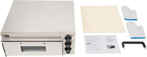 1800W Electric Pizza Oven Indoor Commercial Pizza Oven Countertop Pizza Maker Multipurpose Indoor Pizza Machine for Home Restaurants Bakeries – Adjustable Temp (122-662°F）-Makes 16 inch Pizzas in Kuwait