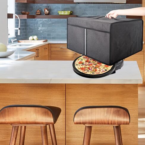 غطاء فرن دوار للبيتزا، غطاء غبار من القماش شديد التحمل متوافق مع فرن دوار Presto 03430 Pizzazz Plus، سهل التنظيف والتخزين - رمادي داكن in Saudi Arabia