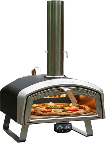 16" Wood-Fired Pizza Oven for Cooking Bigger Size Pizzas & More Food– Outdoor Portable Pizza Stove with Thermometer, Glass Door & Folding Legs, for Patio Backyard Camping Tailgating, PS109 in Kuwait