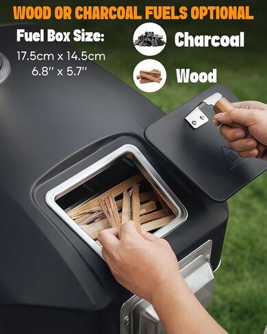 16" Wood-Fired Pizza Oven for Cooking Bigger Size Pizzas & More Food– Outdoor Portable Pizza Stove with Thermometer, Glass Door & Folding Legs, for Patio Backyard Camping Tailgating, PS109 in Kuwait